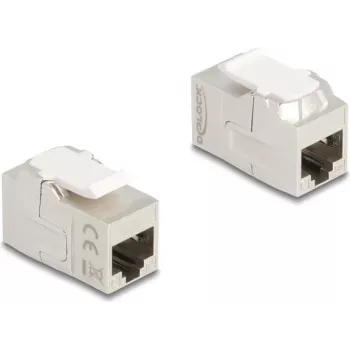 Keystone-moodul DELOCK 90718, lame RJ-45 pesa, hõbe/valge, 16,3×30,6×20,5 mm