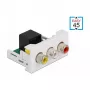 DeLOCK Easy 45 moodul 3 x RCA emane pistikupesa RJ45 emase pordiga 22,5 x 45 mm