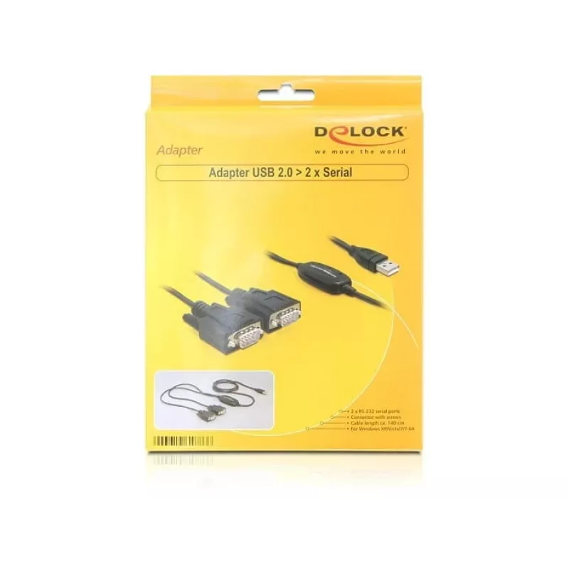 Jadakaabel DeLOCK 2x RS232/USB 2.0 Must 61886
