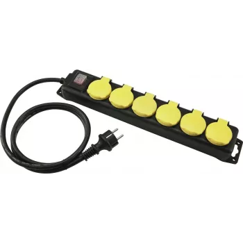 Pikendusjuhe EUROLITE 30240158 — 6-pesaline IP44 pritsmekindel pikendusjuhe, 10 m kaabel