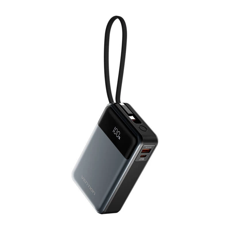 Kaasaskantav akupank Vention FHYB0 20000mAh 65W, 2× USB-C, 1× USB-A, must