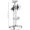TV-kärualus TB TB-ST1 teleritele kuni 75 tolli (max 45 kg), VESA 600x400