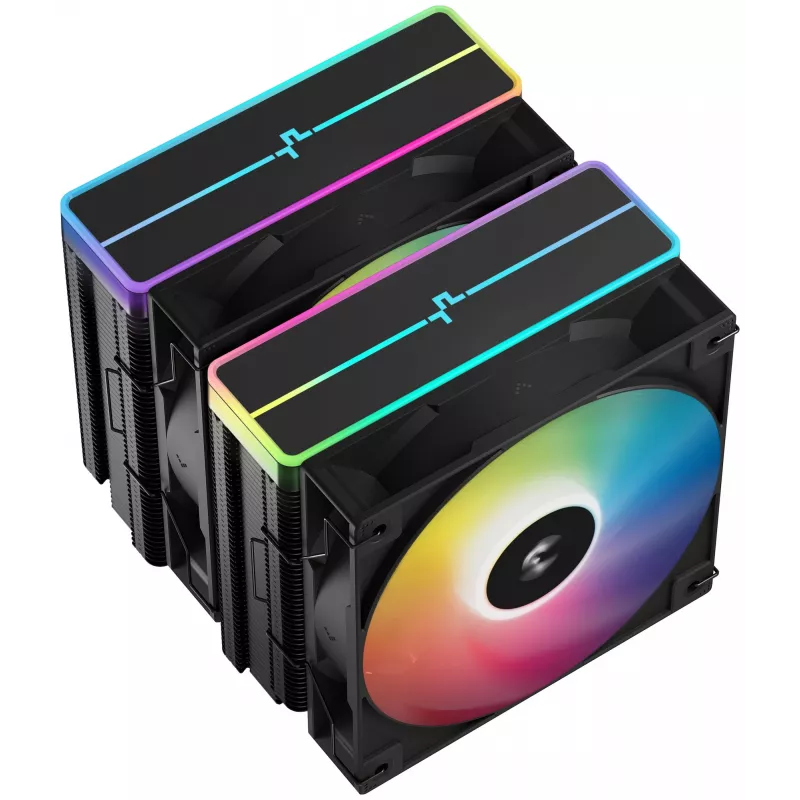 Õhkjahuti DeepCool AG620 BK ARGB V2 — 120 mm kahe ventilaatoriga, 6 soojustoru, LGA 1700/AM4/AM5 tugi, must
