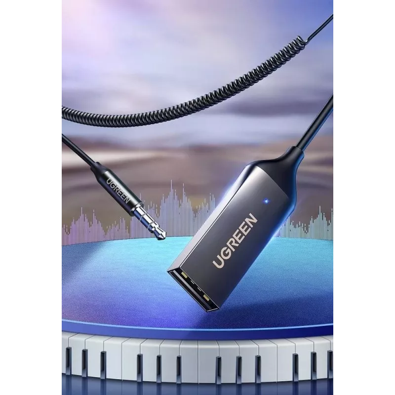 Audio receiver UGREEN CM309 Bluetooth 5.0 USB with 3.5 mm AUX jack, must, 20–20000 Hz