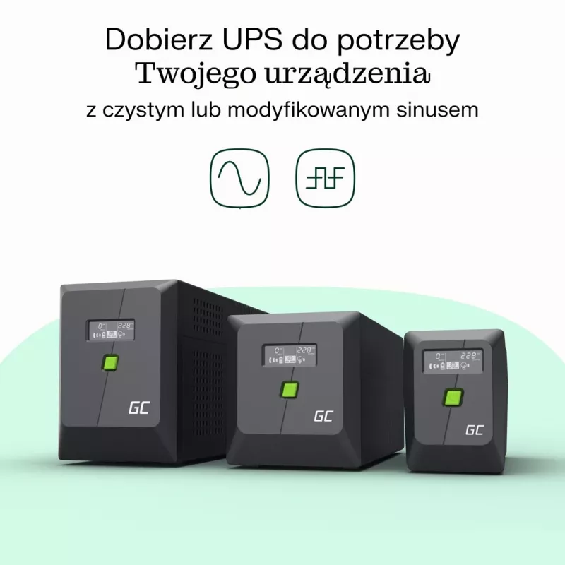 Green Cell katkematu toiteallikas (UPS) Line-Interactive 1 kVA 600 W 4 vahelduvvoolu pistikupesa