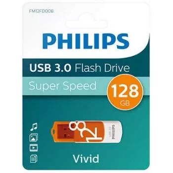 Philips FM12FD00B USB-mälupulk 128 GB USB Type-A 3.2 Gen 1 (3.1 Gen 1) Oranž, Valge