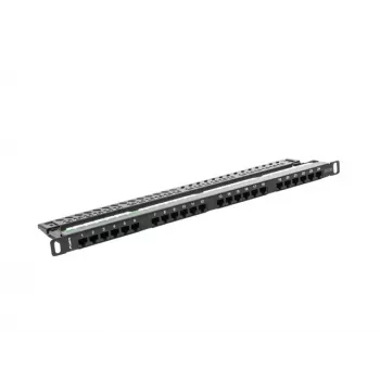 Lanberg PPU5-0024-B - RJ-45 - Cat5,Cat5e - Must - Metall - Rackipaigaldus - 0,5U (PPU5-0024-B)