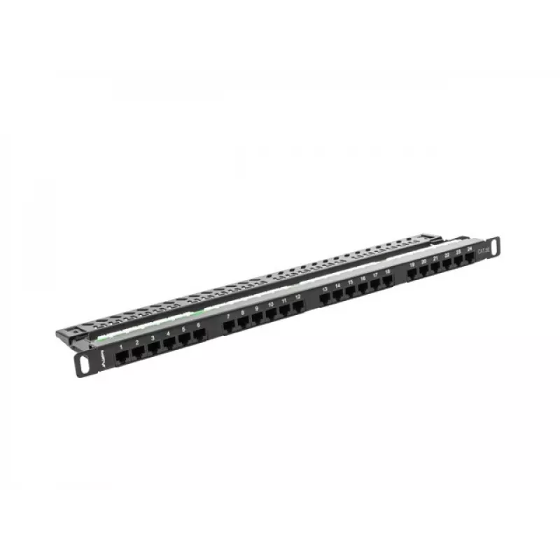 Lanberg PPU5-0024-B - RJ-45 - Cat5,Cat5e - Must - Metall - Rackipaigaldus - 0,5U (PPU5-0024-B)