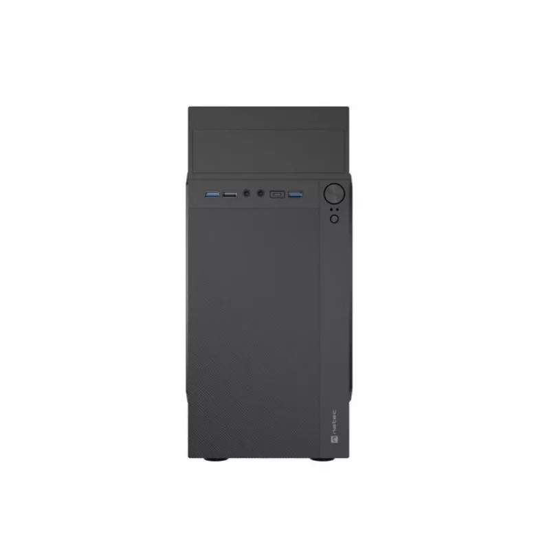 PC korpus NATEC Helix Mini Torn Must — microATX/Mini-ITX, 3x3,5 tolli + 5x2,5 tolli, 33 cm GPU, USB-C/USB-A pordid