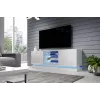 TV cabinet cama meble QIU 160 — MDF Valge gloss, 1600×420×570 mm
