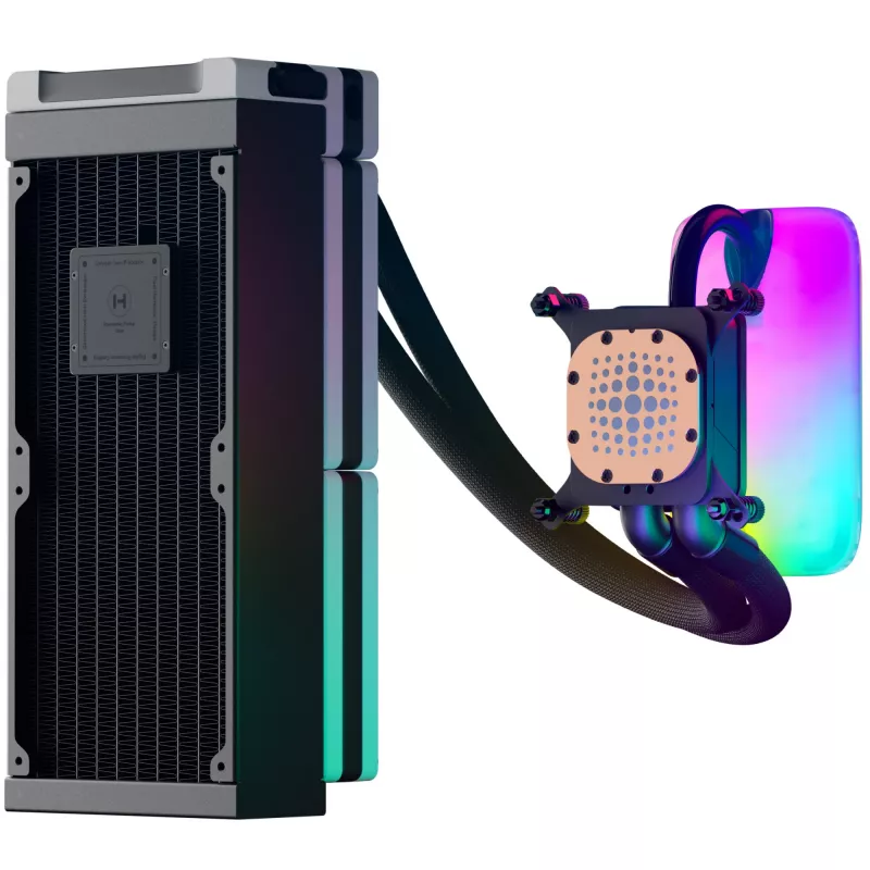 HYTE THICC Q60 Processor vedelikjahutuskomplekt 12 cm Must, Valge 2 tk