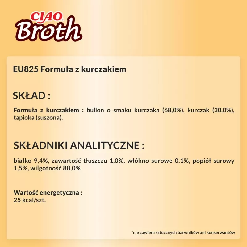 Märg kassimaius INABA Ciao Broth Chicken 40 g kotike — lihane vedelik, teraviljavaba, gluteeni- ja sojavaba