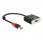 Video kaabliadapter DeLOCK 62736 USB Type-A HDMI-le 0,2 m Must