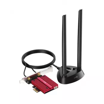 Sisemine WLAN Bluetooth võrgukaart Cudy WE9300S PCIe, Wi‑Fi 7 (802.11be) kolmeribaline 2.4/5/6 GHz, 5765 Mbit/s, Bluetooth 5.4, väline 2x2 antenn