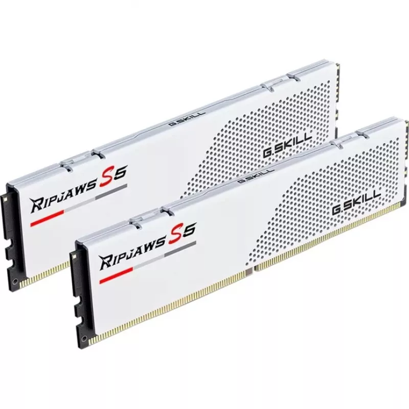 DIMM 96 GB DDR5-6000 (2x 48 GB) topeltkomplekt, mälu valge, F5-6000J3036F48GX2-RS5W, Ripjaws S5, INTEL XMP