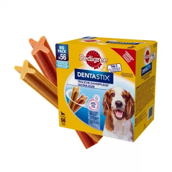 Koerte hambahooldusmaitsepalad Pedigree DentaStix 1,44 kg täiskasvanud keskmist tõugu koertele — veise- ja kanaliha, hambahooldus, E-vitamiin
