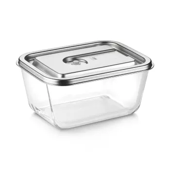 Caso klaasist vaakumkonteiner plastkaanega | VacuBoxx Stainless Steel XL | Läbipaistev