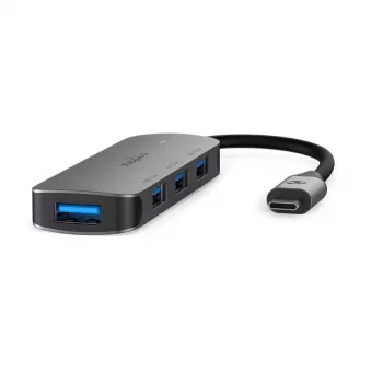 Nedis USB-jaotur 1x USB-C™ - 4x USB A, 4 pordiga, USB 3.2 Gen1, USB-toitega, 5 Gbps (CCGB64220GY01)