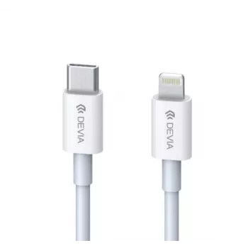 USB-C to Lightning kaabel Devia Smart Series PD 18W — valge, MFi sertifitseeritud