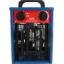 Ventilaator-elektrikeris BLAUPUNKT EH7010 — 2000 W, roostevabast terasest element, IPX4, põrandakasutus, kuni 22 m² ruumidele, must/punane/sinine