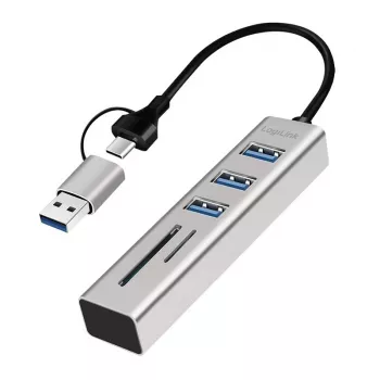 USB 3.0 jaotur USB-A, SD/microSD pesa, 2in1