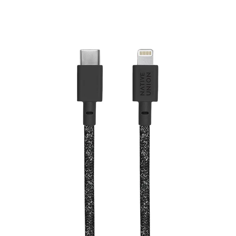 USB-C to Lightning kaabel Native Union Night kaabel 3 m — must/hall, 3 m pikkus
