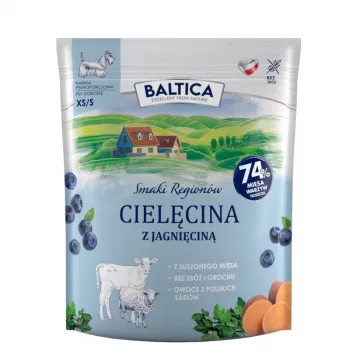 BALTICA piirkondlikud maitsed Väikesed tõud Vasika- ja lambaliha - kuiv koeratoit - 1 kg