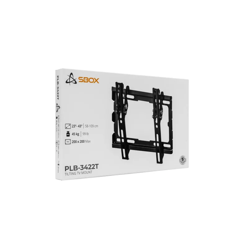 SBOX PLB-3422T-2 TV seinakinnitus, kallutatav, 23–43 tolli / 45 kg, VESA 200×200