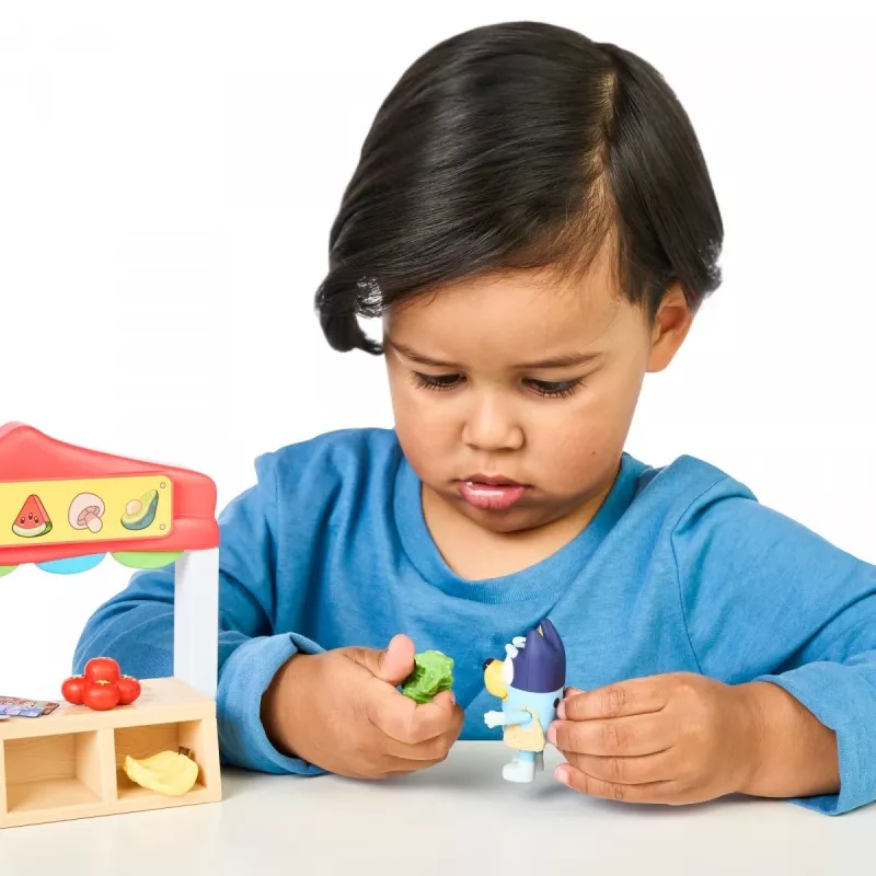 Mänguasjafiguuride komplekt TMTOYS Mini Bluey Toidupood BLU17555 – minitegelaste komplekt poeskäimise mängimiseks