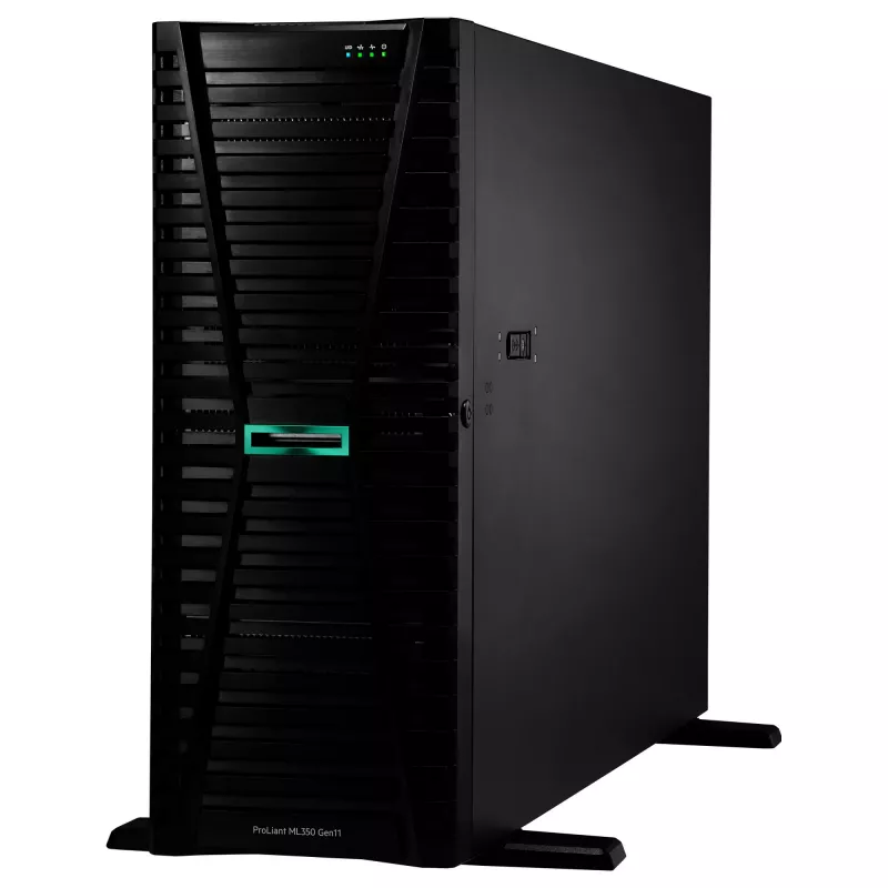 Tornserver HP Enterprise ProLiant ML350 Gen11 Intel Xeon Silver 4510 2,4 GHz 12-tuumaline 1P 64 GB DDR5 8x SFF 2x1000 W