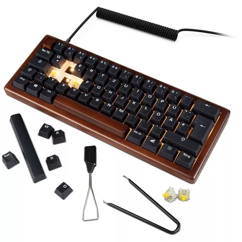Sharkoon 100068100 klaviatuur kontor USB QWERTZ saksa puit 61 klahvi RGB LED