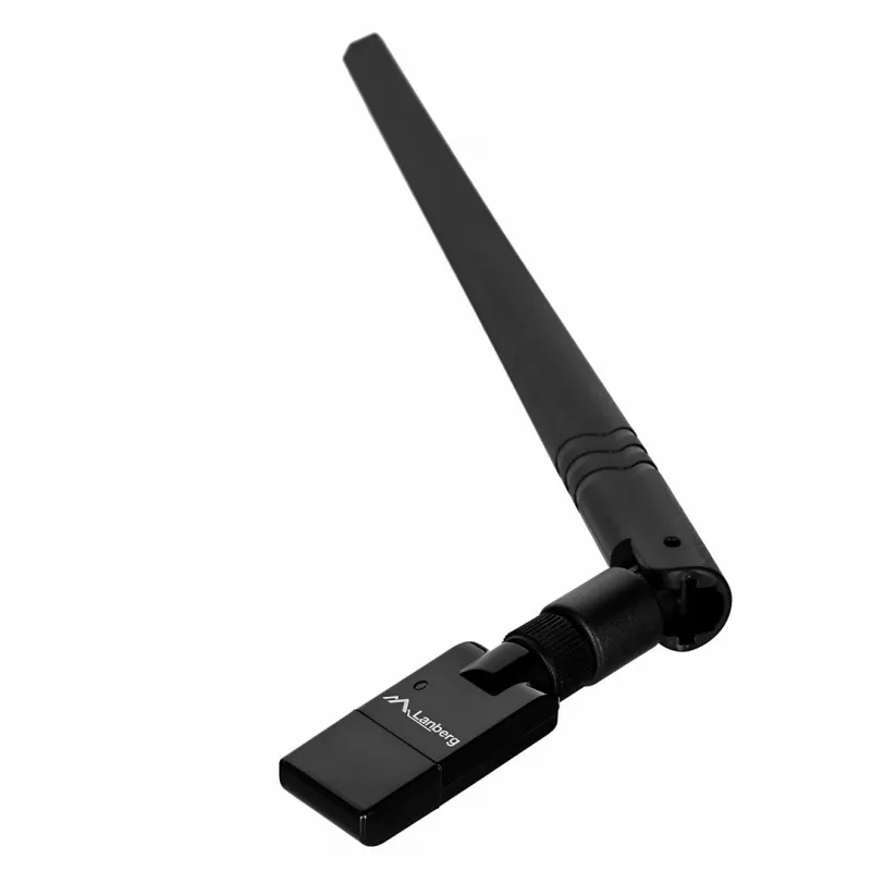 USB Wi‑Fi adapter LANBERG NC-0300-WIE, USB 2.0, kaks välist antenni 5 dBi, WLAN 300 Mbps, Ethernet/WLAN, must