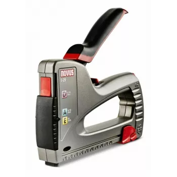 Hand tacker NOVUS J-29 turquoise ergonomic design, manual staple gun for up to standard staples