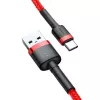 USB 2.0 A–USB-C kaabel Baseus CATKLF-B09 1m QC3.0 nailonpunutis punane, kiirlaadimine ja andmesünk