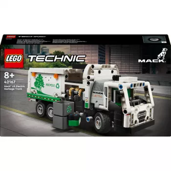 Ehitusmänguasi LEGO Technic Mack LR Electric Garbage Truck 42167 — 503 detaili, motoriseeritud, suurus 230×80×90 mm