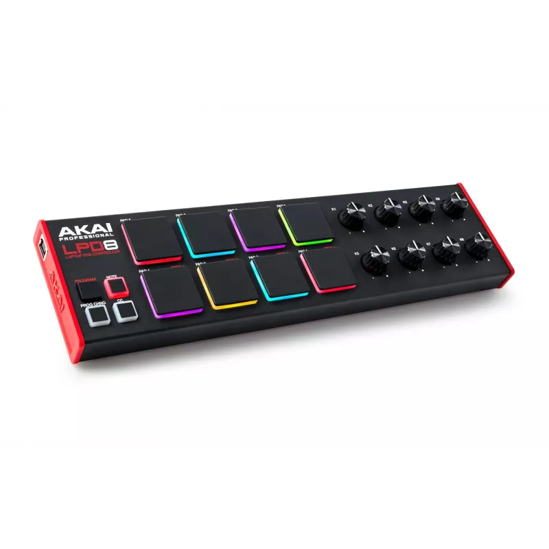 Akai LPD8 MKII MIDI-klaviatuur 8 klahvi USB Must, Punane