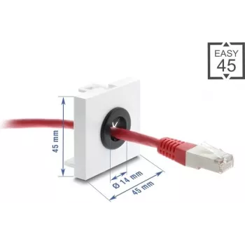 Kaabliava läbiviik DELOCK Easy 14 mm läbimõõduga mudel 91071 kaablite juhtimiseks ja laua läbiviiguks