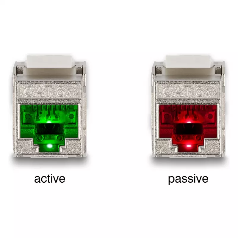DeLOCK'i RJ45 pesa keystone-moodul LSA-le Cat.6A LED-iga, hõbevalge
