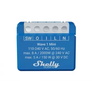 Shelly Qubino Wave 1 Mini LR nutilüliti Z-Wave sinine