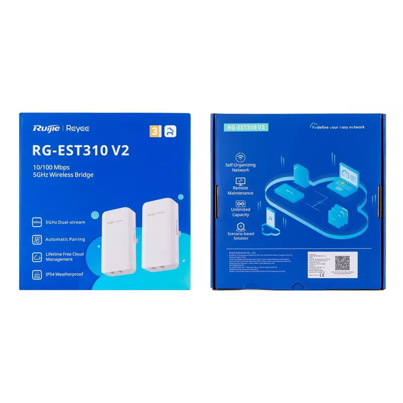 Ruijie Networks RG-EST310 V2 traadita pääsupunkt 867 Mbit/s Valge Power over Ethernet (PoE)