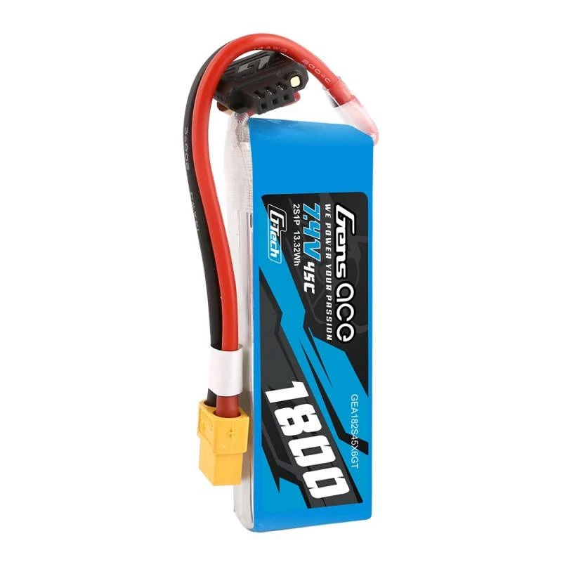 GensAce G-Tech LiPo 1800mAh 7.4V 45C 2S1P XT60 Aku