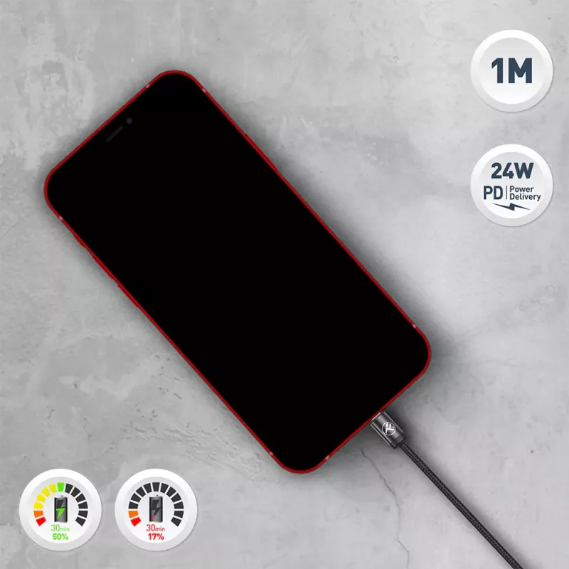 USB-C to Lightning kaabel Tellur TLL155781 — 1 m, 3A