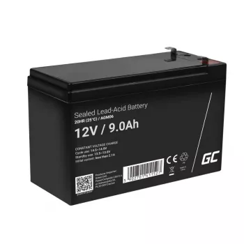 UPS aku roheline Cell AGM06 — 12 V 9 Ah suletud pliiaku (VRLA) 95 × 151 × 65 mm, 2,3 kg