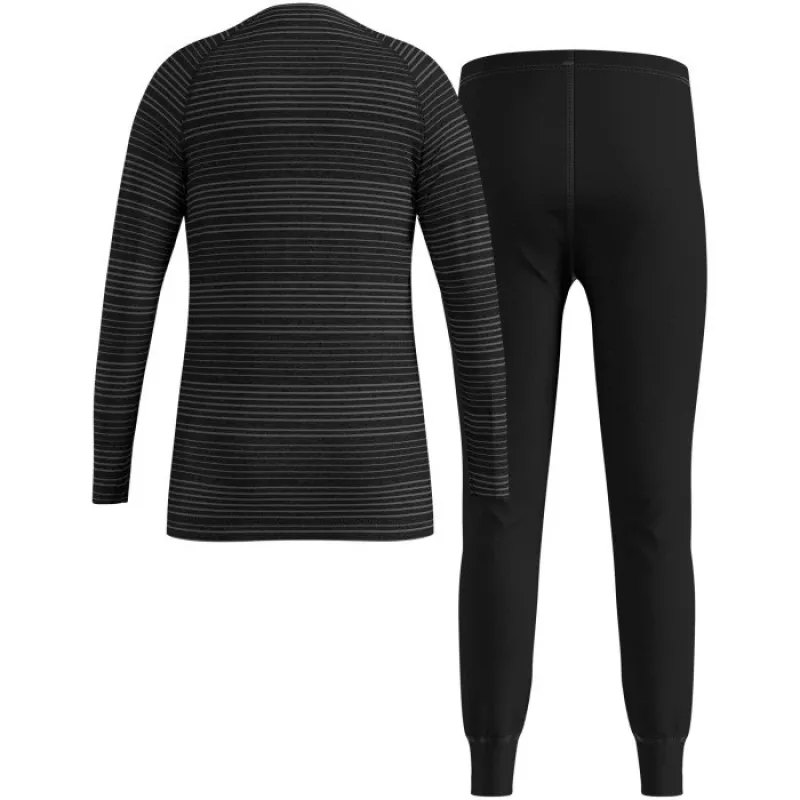 Odlo Set long ACTIVE WARM ECO SET laste aluspesukomplekt, suurus 140 cm, must ja hall