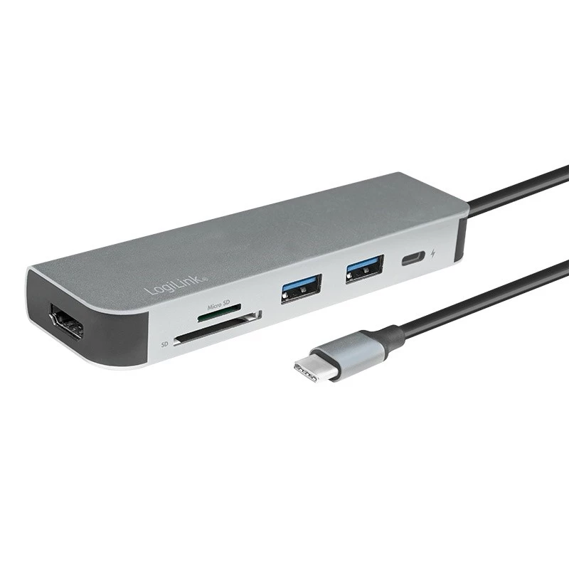 LogiLink UA0343 USB-C Multiport Hub Alumiinium USB 3.2 2. põlvkond Mult