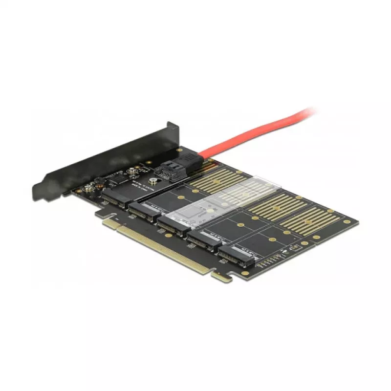 DeLOCK PCI Express x16 kaart 5-le sisemisele M.2 Key B / SATA pesale