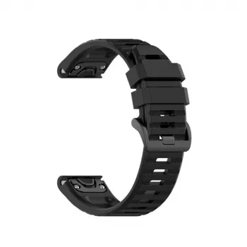 Silikoonrihm FIXED Garmin QuickFit 26mm must — asendusrihm 26 mm