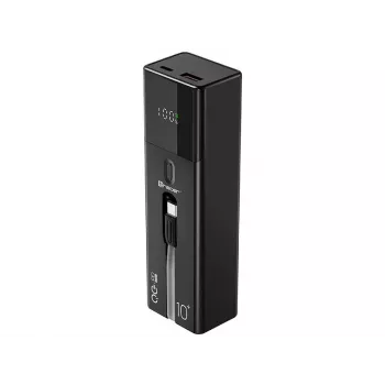 Kaasaskantav akupank TRACER Quant 10000 mAh Li-Ion, PD ja QC3.0, 3 porti (2×USB-C, 1×USB-A), 100W, must