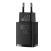 Sisene USB kiirlaadija Baseus CCXJ-B01 — 2 porti (USB-C PD 20W + USB-A QC3.0 18W), 100–240 V, must