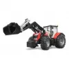 Mängutraktor BRUDER Massey Ferguson 7624 esilaaduriga, punane, alates 3. eluaastast